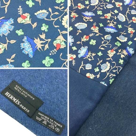 HERMES Navy Scarf - Picture 3 of 3